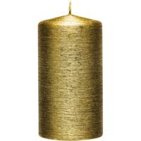 Cilinderkaars/stompkaars - goud - 7 x 13 cm - 25 branduren - sfeerkaarsen - kaarsen
