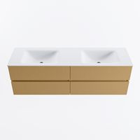 MONDIAZ VICA 160cm badmeubel onderkast Oro 4 lades. Wastafel CLOUD dubbel 2 kraangaten, kleur Talc.