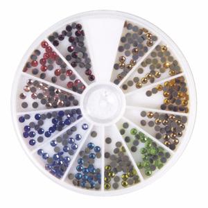 Hotfix gekleurde ronde strass steentjes - kleuren mix - 360 stuks - 3 mm - knutselen