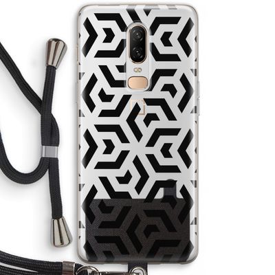 Crazy pattern: OnePlus 6 Transparant Hoesje met koord
