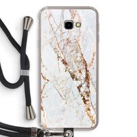 Goud marmer: Samsung Galaxy J4 Plus Transparant Hoesje met koord