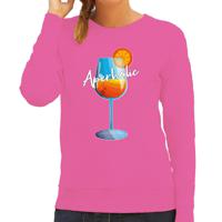 Apres ski sweater dames - aperholic - roze - wintersport - Aperol - skieen/snowboarden