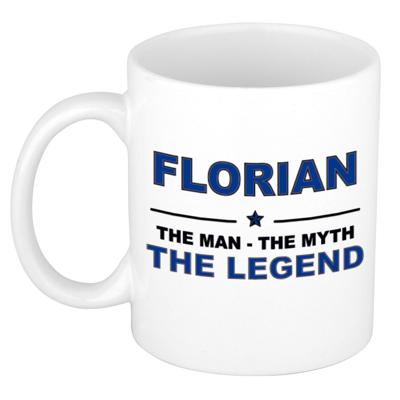 Florian cadeau mok - man myth legend - naam koffiemok - 300 ml - collega - vaderdag