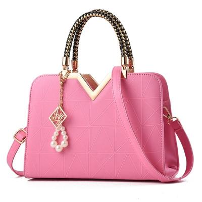 Zomer vrouwelijke telefoon Pocket rits handtassen flap lederen schouder Crossbodytassen (roze)