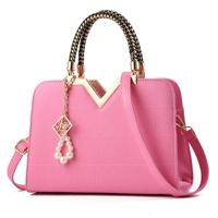 Zomer vrouwelijke telefoon Pocket rits handtassen flap lederen schouder Crossbodytassen (roze)