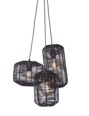 Hanglamp Tanami 3-kap - zwart