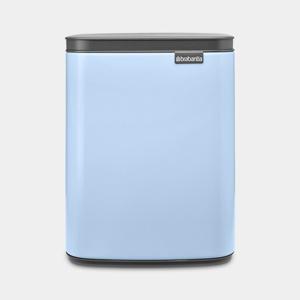 Brabantia Bo Waste Bin 7 l Rechthoekig Staal Zwart, Lichtblauw