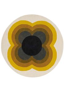 Orla Kiely - Sunflow Yellow 60006 - 200 rond Vloerkleed