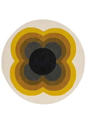 Orla Kiely - Sunflow Yellow 60006 - 200 rond Vloerkleed