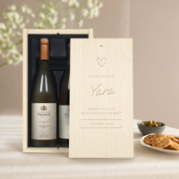 Wijnpakket in gegraveerde kist - Salentein Primus Malbec en Chardonnay
