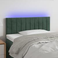 Hoofdbord LED 100x5x78/88 cm fluweel donkergroen