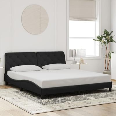 Bedframe zonder matras 180x200 cm fluweel zwart