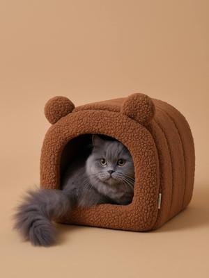 Gesloten kattenmand van sherpa FAMILY kameel