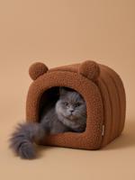 Gesloten kattenmand van sherpa FAMILY kameel