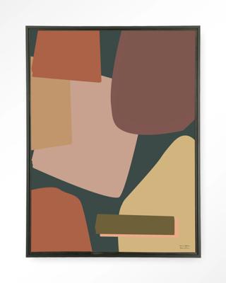 Urban Cotton Wandkleed 'Nuance' 145 x 190cm in Floating Frame - black