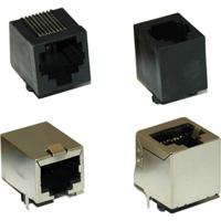 encitech RJJ-88NF-V RJ45-connector 2101-0110-13 Bus, inbouw verticaal Aantal polen 8P8C Zwart 1 stuk(s) - thumbnail