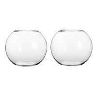Mica Decorations Bolvaas/komvaas - 2x - glas - vissenkom - 31 x 40 cm