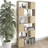 Boekenkast/kamerscherm 80x24x186 cm bewerkt hout sonoma eiken