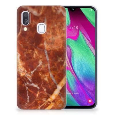 Samsung Galaxy A40 | TPU | Siliconen hoesje | Marmer Bruin