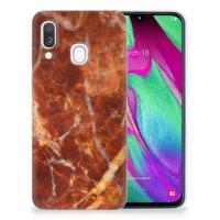 Samsung Galaxy A40 | TPU | Siliconen hoesje | Marmer Bruin