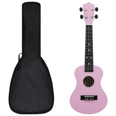 VidaXL Ukuleleset met tas voor kinderen sopraan 23&apos;&apos; roze