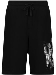 Dolce & Gabbana DGVIB3 short de sport en coton à logo imprimé - Noir