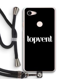 Topvent Zwart: Pixel 3 XL Transparant Hoesje met koord