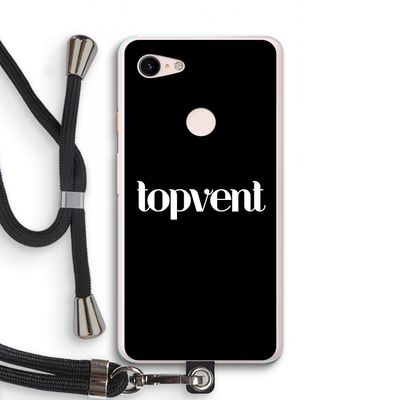 Topvent Zwart: Pixel 3 XL Transparant Hoesje met koord