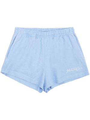 Sporty & Rich short en coton à logo imprimé - Bleu