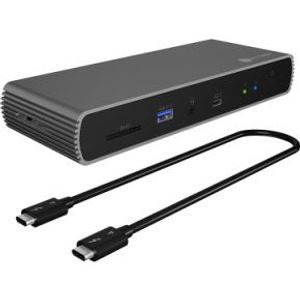 ICY BOX IB-DK8801-TB4 notebook dock & poortreplicator Bedraad Thunderbolt 4 Antraciet, Zwart