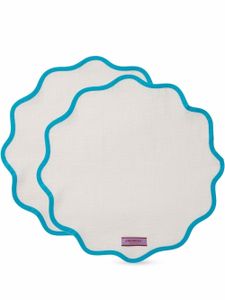 La DoubleJ sets de table Cloud à bords festonnés (lot de 2) - Bleu