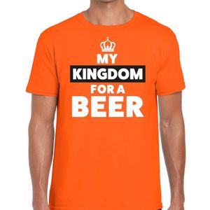 Oranje Koningsdag My Kingdom for a beer t-shirt voor heren