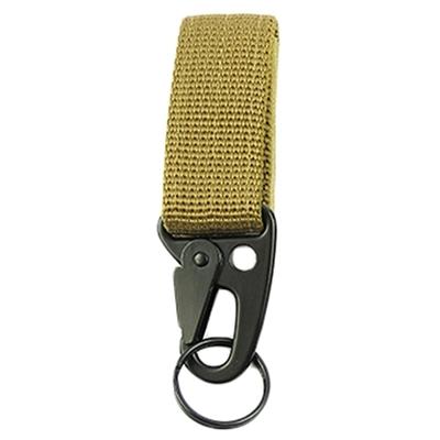 10ST Outdoor Camping karabijnhaak rugzak haken Olecranon MOLLE haak Survival Gear EDC nylon sleutelhanger sluiting (kaki)