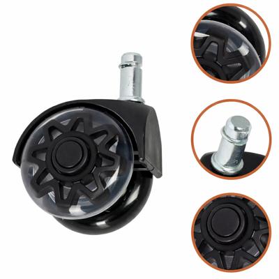 Bureaustoel wielen 2.5 inch - 5x - 11 x 22 mm - stil en krasvrij - tot 160 kg belastbaar