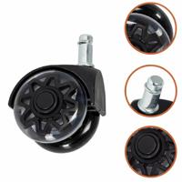 Bureaustoel wielen 2.5 inch - 5x - 11 x 22 mm - stil en krasvrij - tot 160 kg belastbaar