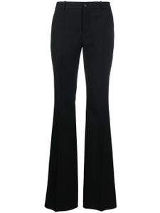 Saint Laurent pantalon de tailleur en laine à coupe évasée - Noir