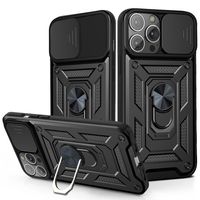 iPhone SE 2022 hoesje - Backcover - Rugged Armor - Camerabescherming - Extra valbescherming - TPU - Zwart