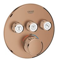 Inbouwkraan Grohe Grohtherm Smart Control Thermostaatkraan met 3-weg Omstelling Warm Sunset Geborsteld - thumbnail