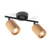 Home sweet home LED opbouwspot Cork 2L - zwart / kurk