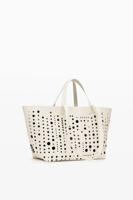 Shopper tas met cirkels - WHITE - U - thumbnail