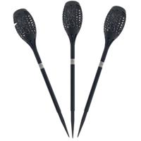 Benson Tuinfakkel - Set van 5x stuks - solar - met vlameffect - zwart - LED - 48 cm