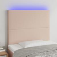 Hoofdbord LED 90x5x118/128 cm kunstleer cappuccinokleurig
