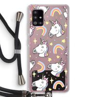 Rainbow Unicorn: Samsung Galaxy A51 5G Transparant Hoesje met koord