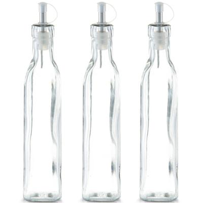 Zeller Azijnfles of Oliefles - 6x - glas - 270 ml - schenktuit - Doseerflessen voor op tafel