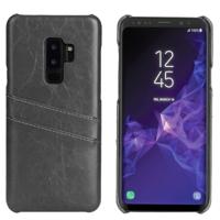 Fierre Shann Retro olie Wax textuur PU lederen Case voor Galaxy S9 PLUS, met Card Slots (zwart)