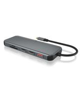 ICY BOX IB-DK4060-CPD notebook dock & poortreplicator Bedraad USB 3.2 Gen 1 (3.1 Gen 1) Type-C Zwart, Grijs