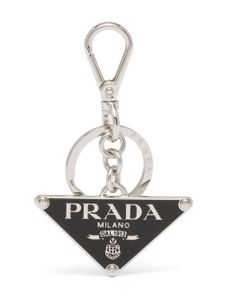 Prada porte-clés à plaque logo - Argent