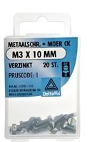 M.schroef moer ck m3x10mm 20st - Deltafix