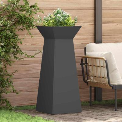 Pilaar Plantenbak 2 pcs Zwart 40 x 40 x 100 cm Staal