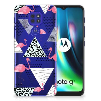 Motorola Moto G9 Play | E7 Plus | TPU Hoesje | Flamingo Triangle